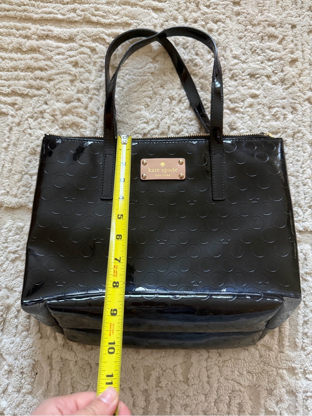 Kate Spade Black Patent Tote Bag - Picture 4 of 5